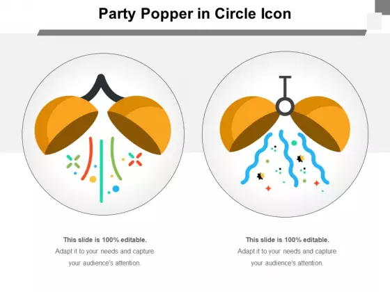 Party Popper In Circle Icon Ppt PowerPoint Presentation Gallery Structure PDF