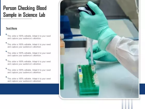 Person Checking Blood Sample In Science Lab Ppt PowerPoint Presentation File Template PDF