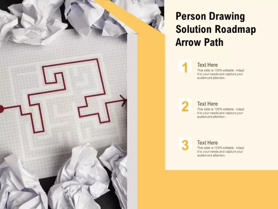 Person Drawing Solution Roadmap Arrow Path Ppt PowerPoint Presentation Portfolio Inspiration PDF