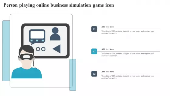 Person Playing Online Business Simulation Game Icon Themes PDF