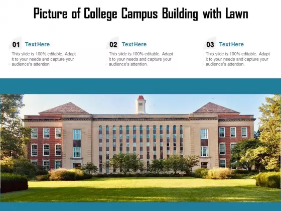 Picture Of College Campus Building With Lawn Ppt PowerPoint Presentation Gallery Sample PDF
