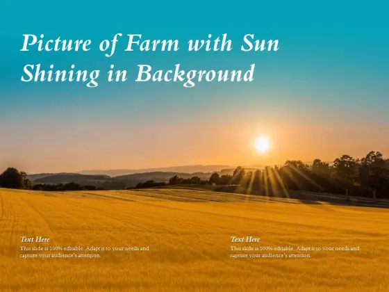 Picture Of Farm With Sun Shining In Background Ppt PowerPoint Presentation Backgrounds PDF