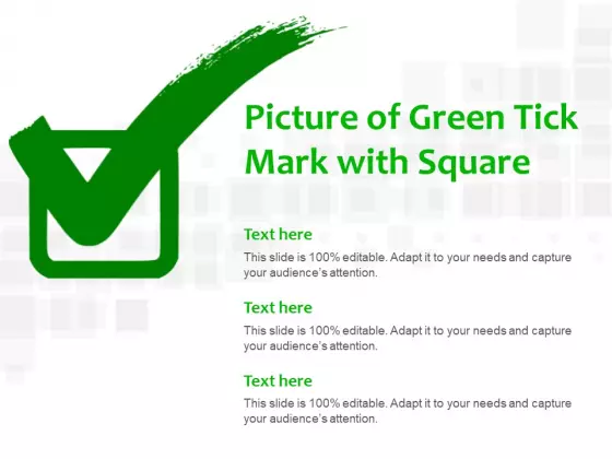 Picture Of Green Tick Mark With Square Ppt PowerPoint Presentation File Structure