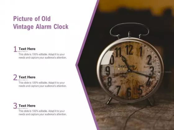 Picture Of Old Vintage Alarm Clock Ppt PowerPoint Presentation Inspiration Images PDF