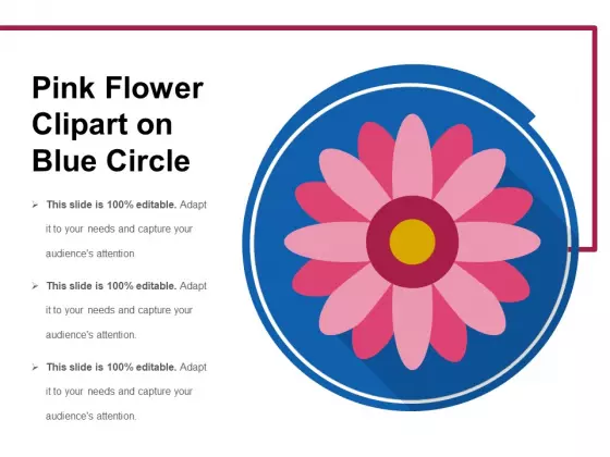 Pink Flower Clipart On Blue Circle Ppt PowerPoint Presentation Icon Layouts PDF