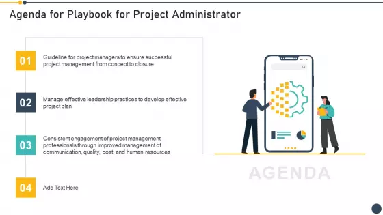 Playbook For Project Administrator Agenda For Playbook For Project Administrator Sample PDF
