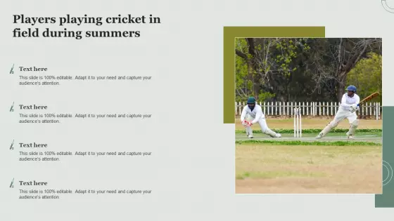Players Playing Cricket In Field During Summers Guidelines PDF