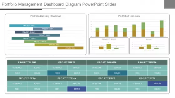 Portfolio Management Dashboard Diagram Powerpoint Slides