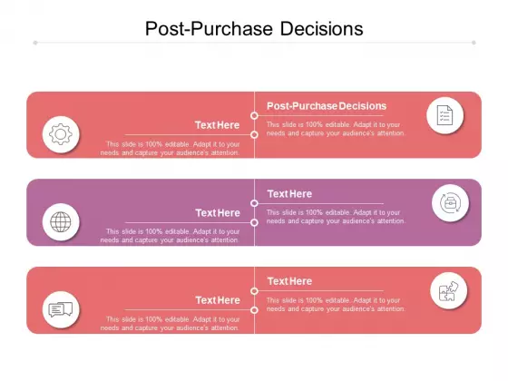Post Purchase Decisions Ppt PowerPoint Presentation Professional Aids Cpb