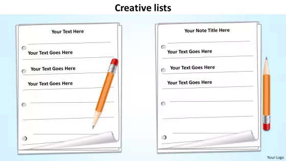 PowerPoint Presentation Editable Creative Lists Ppt Slide