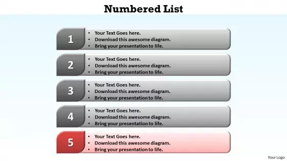 PowerPoint Templates Success Numbered List Ppt Slides