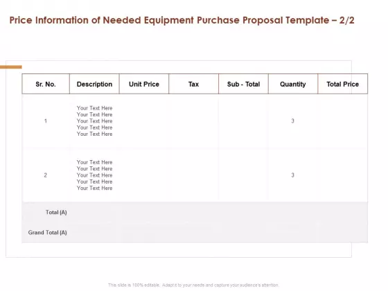 Price Information Of Needed Equipment Purchase Proposal Price Ppt Infographic Template Backgrounds PDF