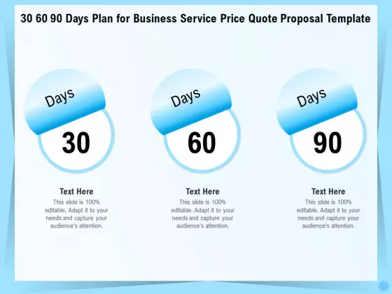 Professional Quotation Estimation Solutions 30 60 90 Days Plan For Business Service Price Quote Proposal Information PDF