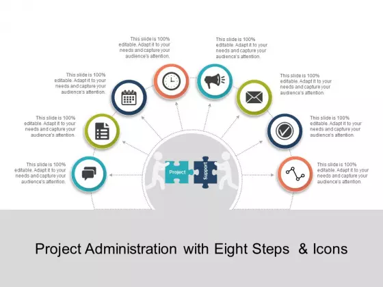 Project Administration With Eight Steps And Icons Ppt PowerPoint Presentation Layouts Background Images