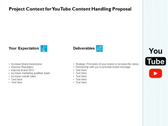 Project Context For Youtube Content Handling Proposal Ppt PowerPoint Presentation Diagram Ppt