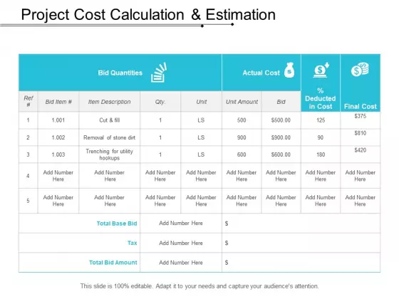 Project Cost Calculation And Estimation Ppt PowerPoint Presentation Infographics Structure