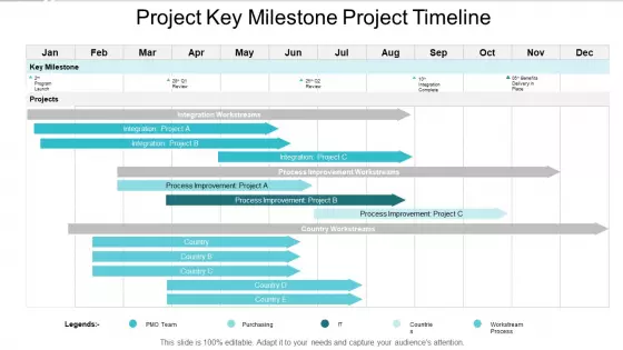 Project Key Milestone Project Timeline Ppt PowerPoint Presentation Show Infographic Template