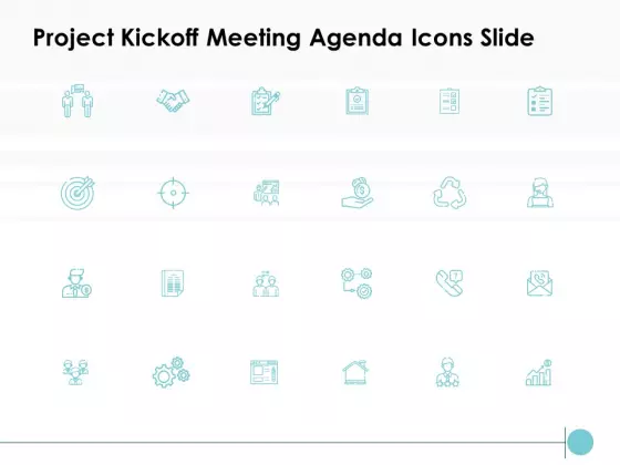 Project Kickoff Meeting Agenda Icons Slide Checklist Ppt PowerPoint Presentation Ideas Graphics Template