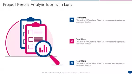 Project Results Analysis Icon With Lens Structure PDF