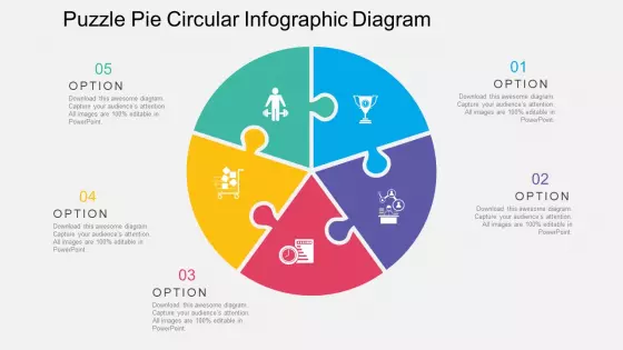 Puzzle Pie Circular Infographic Diagram Powerpoint Templates