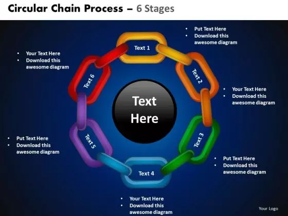 PowerPoint Backgrounds Cycle Process Circular Chain Ppt Designs