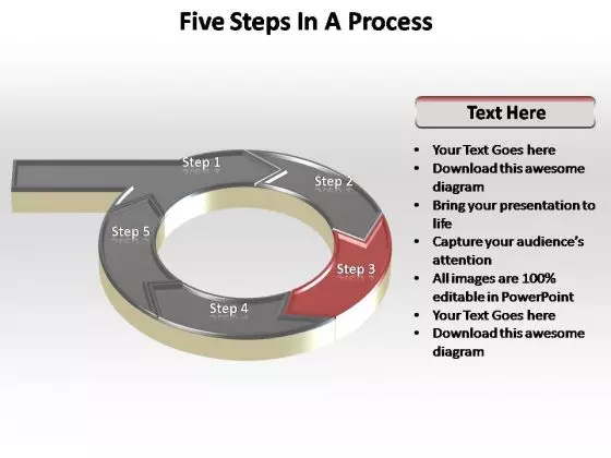 PowerPoint Design Editable Five Steps Ppt Theme