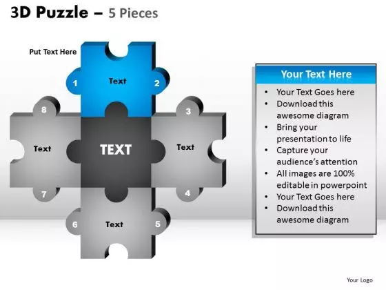PowerPoint Design Process Puzzle Pieces Ppt Theme