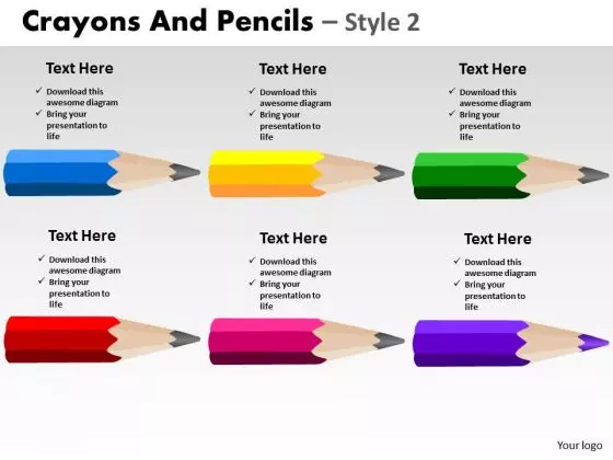 PowerPoint Designs Marketing Crayons And Pencils Ppt Themes