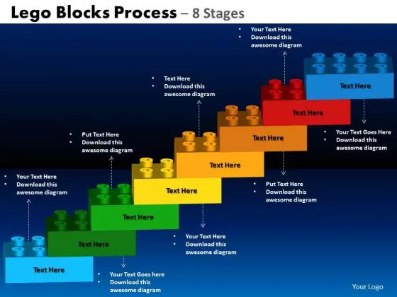 PowerPoint Layout Circle Process Lego Blocks Ppt Design Slides