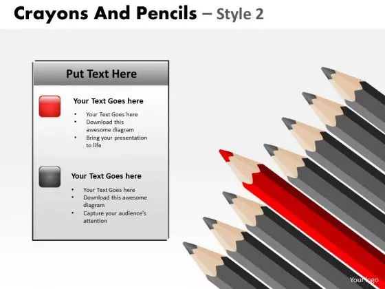 PowerPoint Presentation Leadership Crayons And Pencils Ppt Template