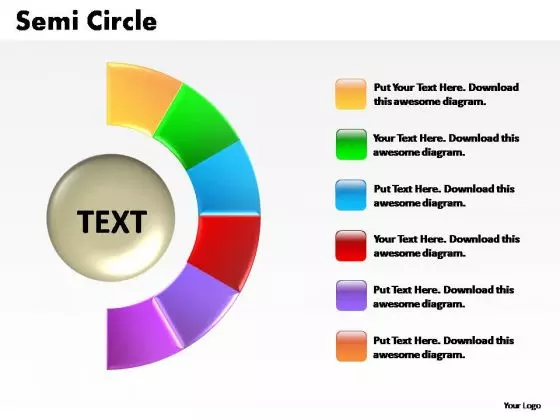 PowerPoint Process Business Semi Circle Ppt Template