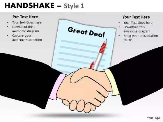 PowerPoint Process Company Handshake Ppt Backgrounds