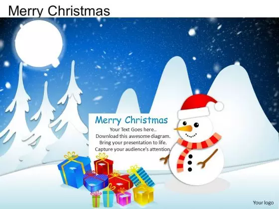PowerPoint Process Graphic Merry Christmas Ppt Slide