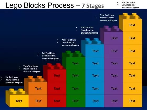 PowerPoint Process Growth Lego Blocks Ppt Backgrounds