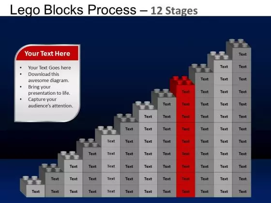 PowerPoint Process Strategy Lego Blocks Ppt Layout