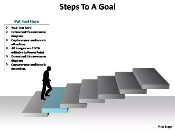 PowerPoint Process Teamwork Steps To A Goal Ppt Presentation