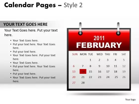 PowerPoint Slide Designs Calendar Chart 24 Februart Ppt Template