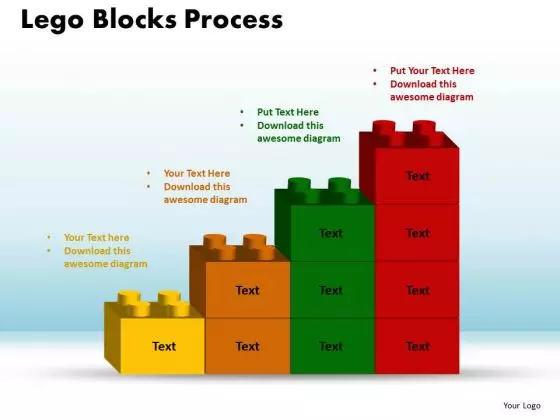 PowerPoint Slide Lego Blocks Process Business Ppt Slides