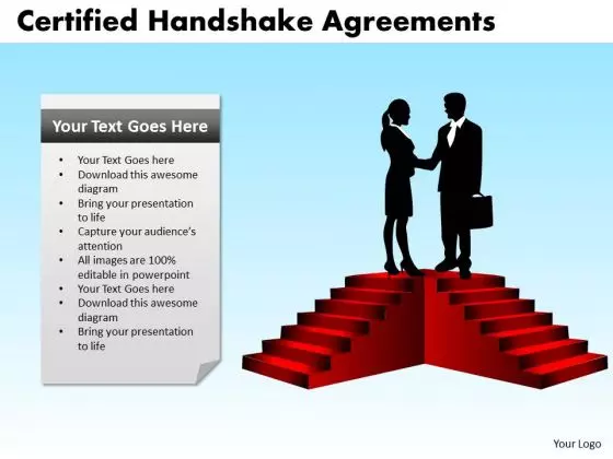 PowerPoint Slide Strategy Certified Handshake Ppt Presentation