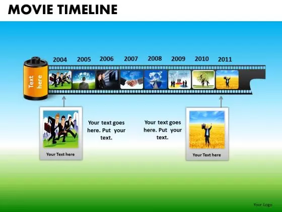 PowerPoint Slidelayout Company Strategy Movie Timeline Ppt Presentation Designs