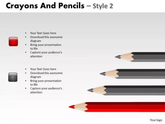 PowerPoint Slidelayout Process Crayons And Pencils Ppt Theme