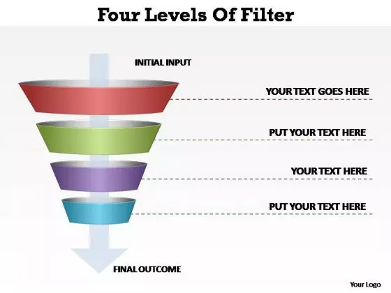 PowerPoint Slides Strategy Four Levels Of Filter Ppt Slides