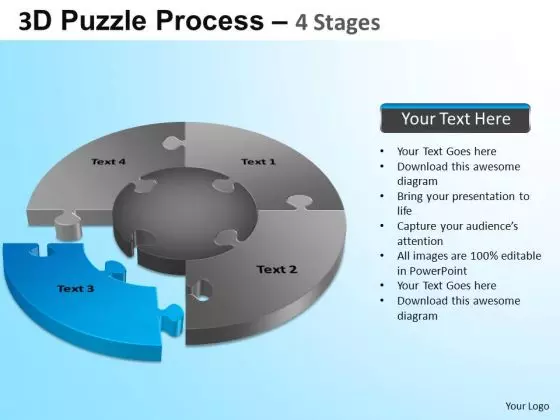 PowerPoint Template Marketing Jigsaw Pie Chart Ppt Slide Designs