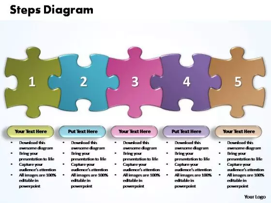 PowerPoint Templates Business Five Improvement Steps Puzzle Ppt Slides