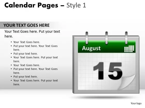 PowerPoint Templates Calendar 15 August Editable Ppt Slide Designs