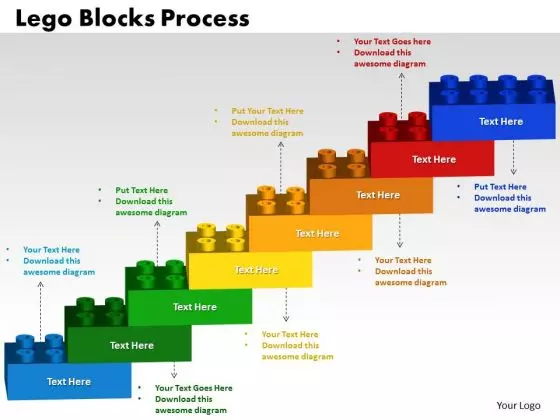 PowerPoint Theme Lego Blocks Process Teamwork Ppt Slide