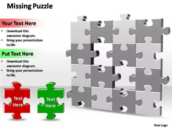 PowerPoint Themes Process 2 Missing Puzzle Pieces Ppt Slide