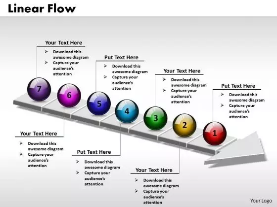 Ppt 3d Linear Flow Arrow 7 Phase Diagram PowerPoint Templates