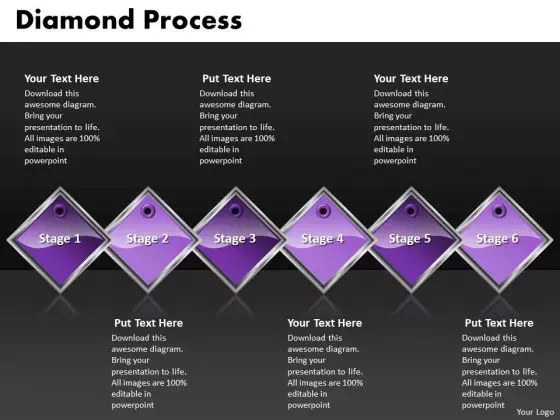 Ppt Diamond Process 6 Power Point Stage PowerPoint Templates
