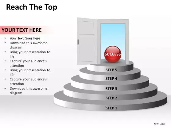 Ppt PowerPoint Slide Numbers To Reach The Top Editable Buisness Templates